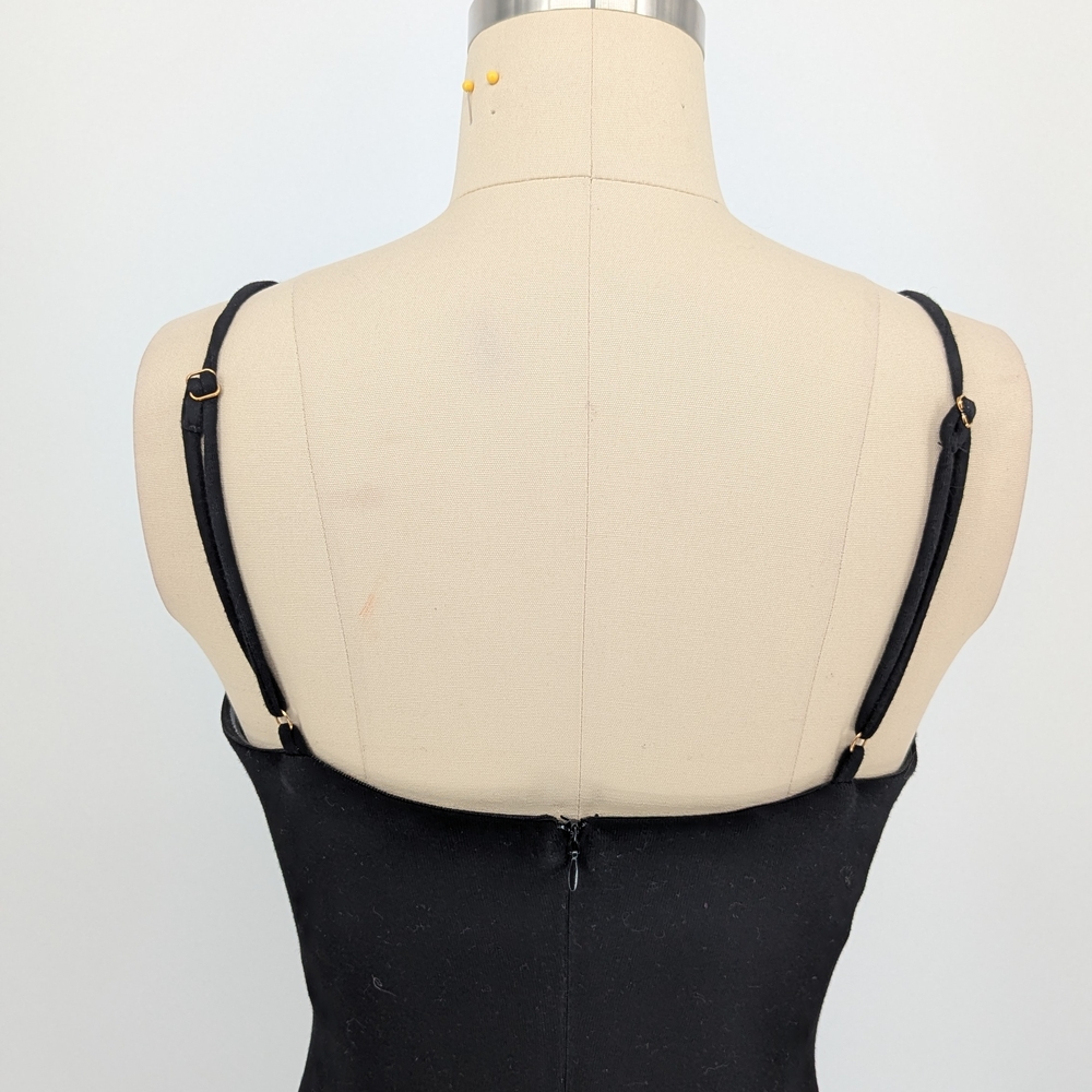 00336 Blanc Circle Bust Pencil Midi Dress Black size Small sexy punk clubbing - Picture 4 of 6